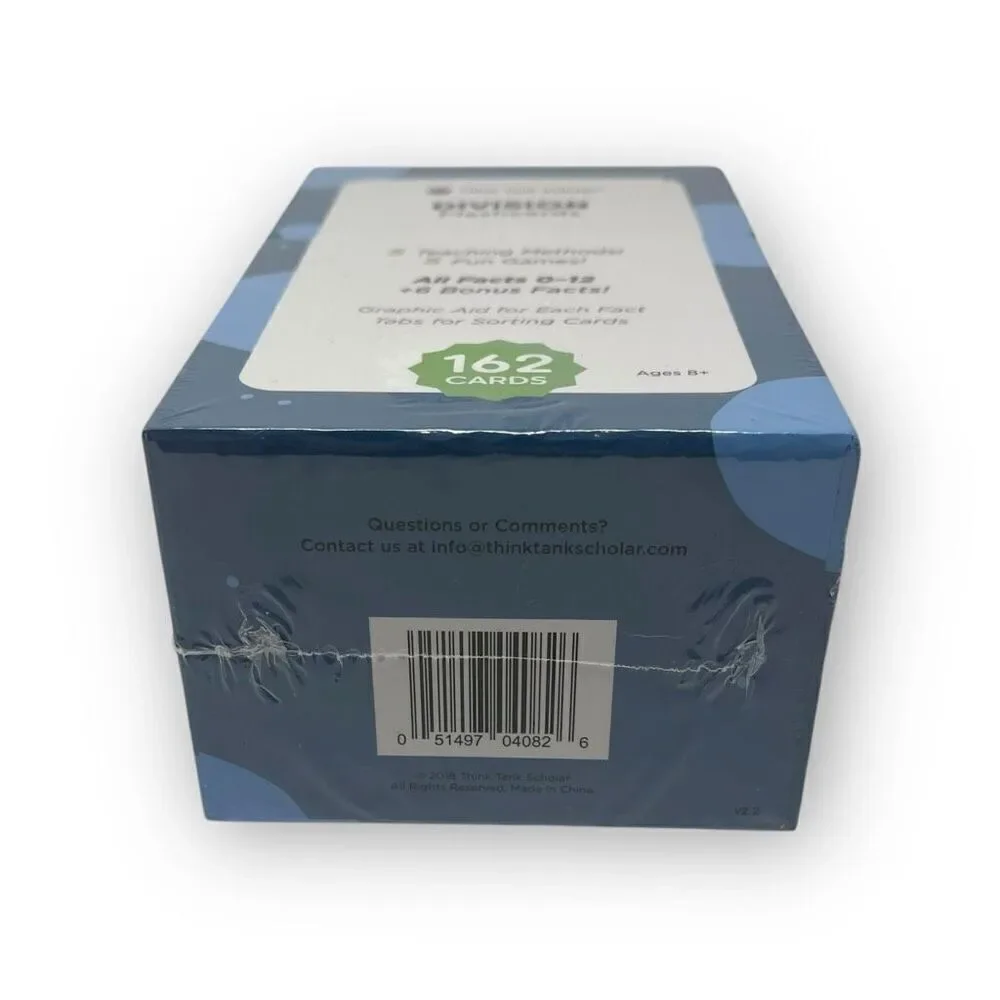 Think Tank Scholar Division 162 Flash Cards Educational Math Practice